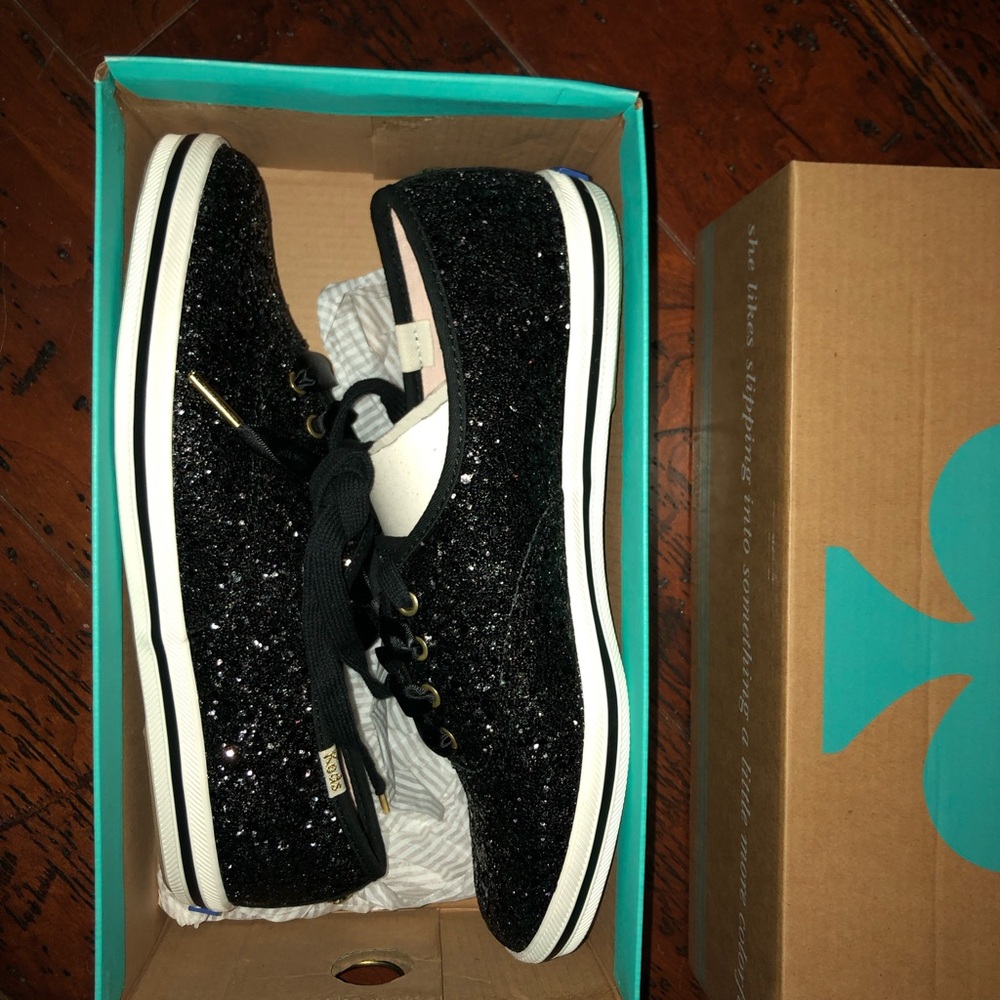 Keds x Kate Spade Black Glitter Sneakers